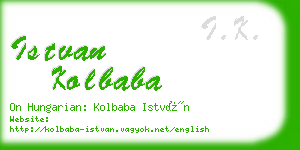 istvan kolbaba business card